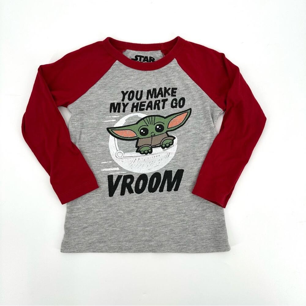 Star Wars Valentines Baby Yoda baseball tee Size 4T